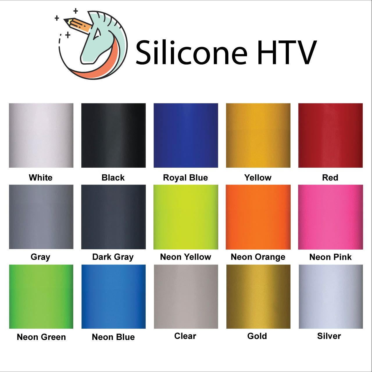 Silver Silicone Heat Transfer Vinyl Sheets By Craftables – shopcraftables